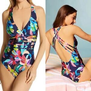 La Blanca Women’s By The Sea One-Piece Multi-Strap Cross Back Suit Size 4 NWT
